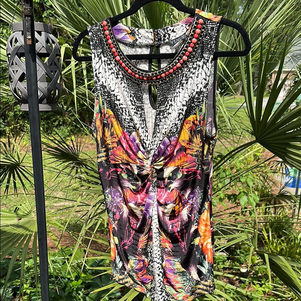 💥VENUS BUNDLE💥Multicolor Sleeveless Dress and Top Bundle -Jewel Accents SZ Large - Picture 14 of 17